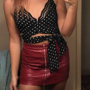 Burgundy/red skirt